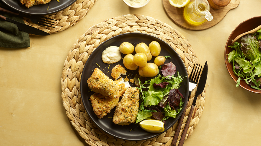 lemon and herb fish goujon