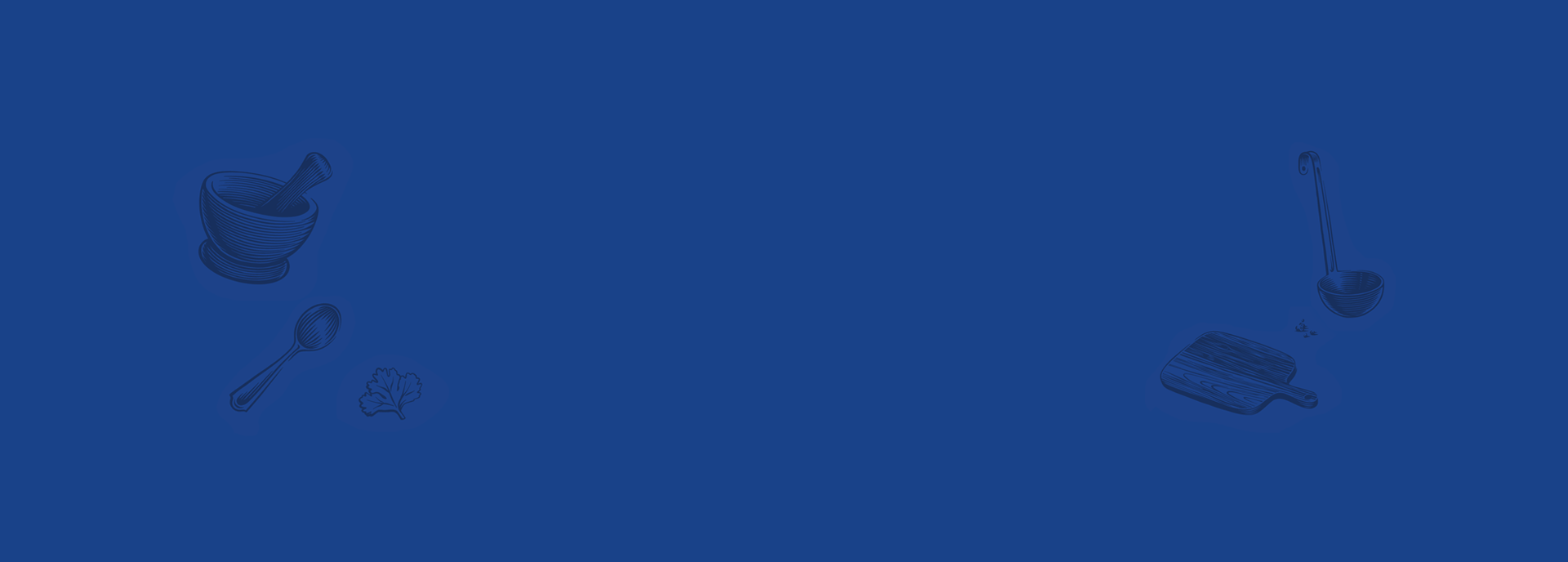 cooking utensils on blue background